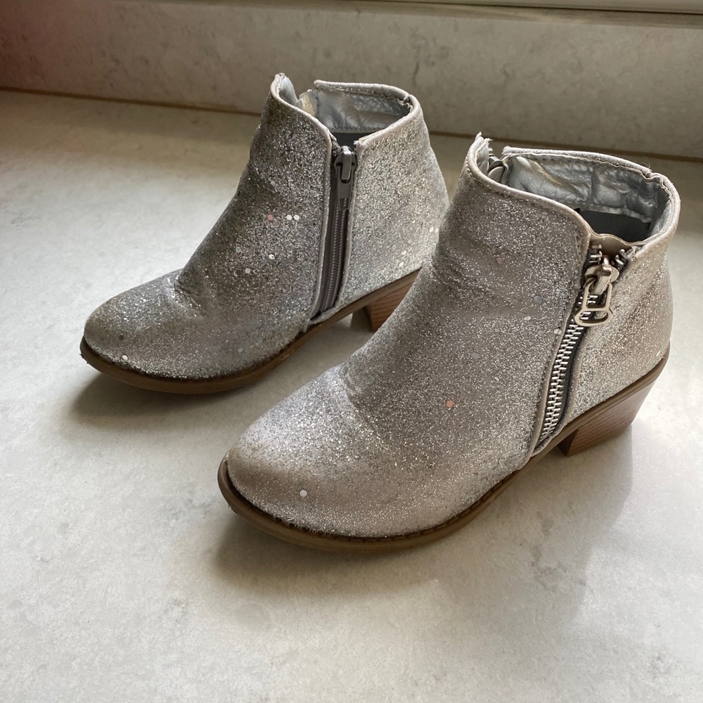 Nicole Miller Silver Sparkle Booties